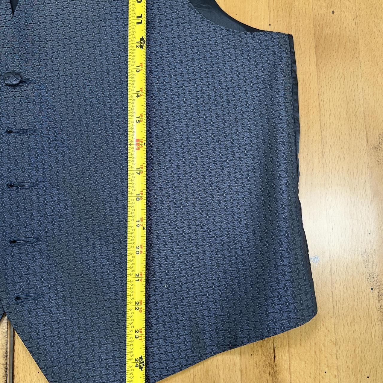 After Six Geometric Diamond Tuxedo Vest Size LR Black Brocade 6