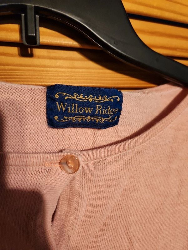 Vintage Willow Ridge Dusty Pink Floral Embroidered Cardigan Sweater 5