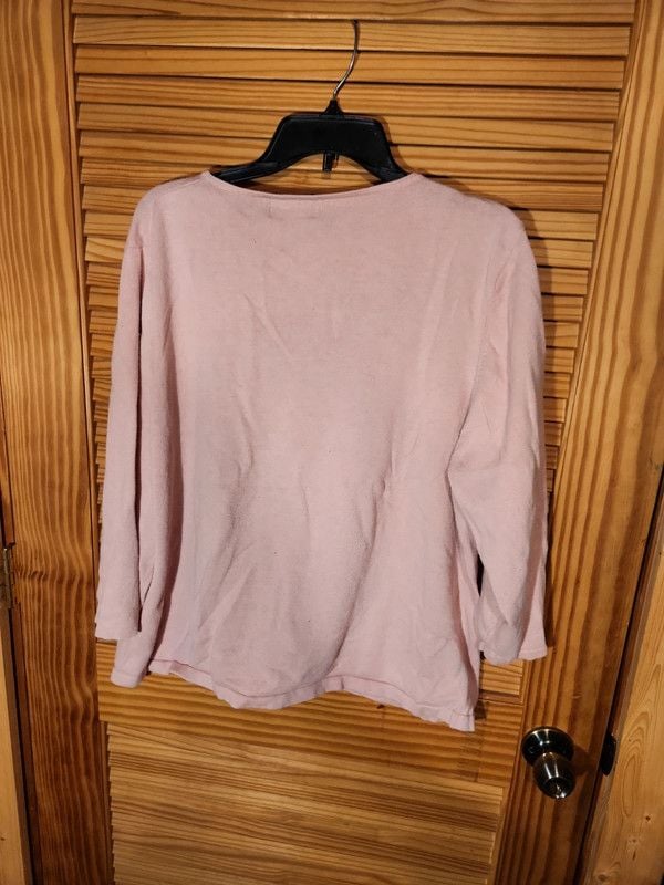 Vintage Willow Ridge Dusty Pink Floral Embroidered Cardigan Sweater 7