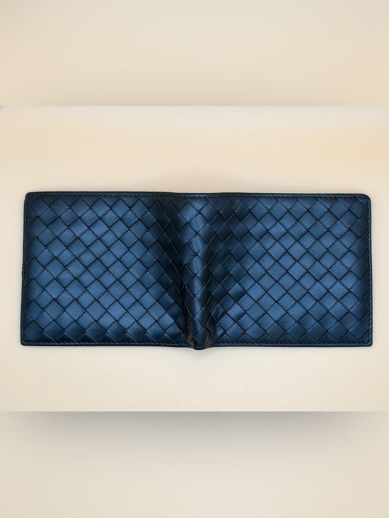 Bottega Veneta Black Intrecciato Woven Leather Bifold Wallet 1