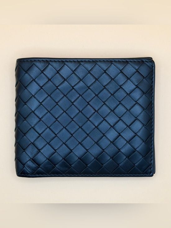 Bottega Veneta Black Intrecciato Woven Leather Bifold Wallet 3