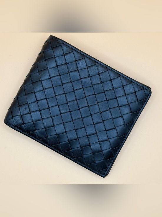 Bottega Veneta Black Intrecciato Woven Leather Bifold Wallet 4