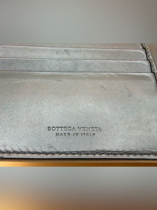 Bottega Veneta Black Intrecciato Woven Leather Bifold Wallet 9
