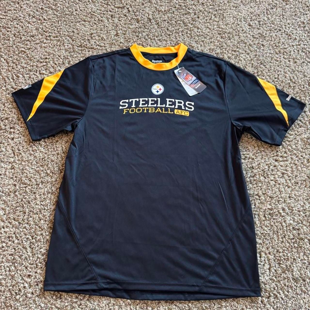 Reebok Pittsburgh Steelers NFL Jersey Size L Black PlayDry 2