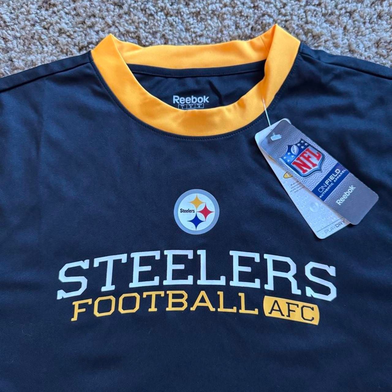 Reebok Pittsburgh Steelers NFL Jersey Size L Black PlayDry 3