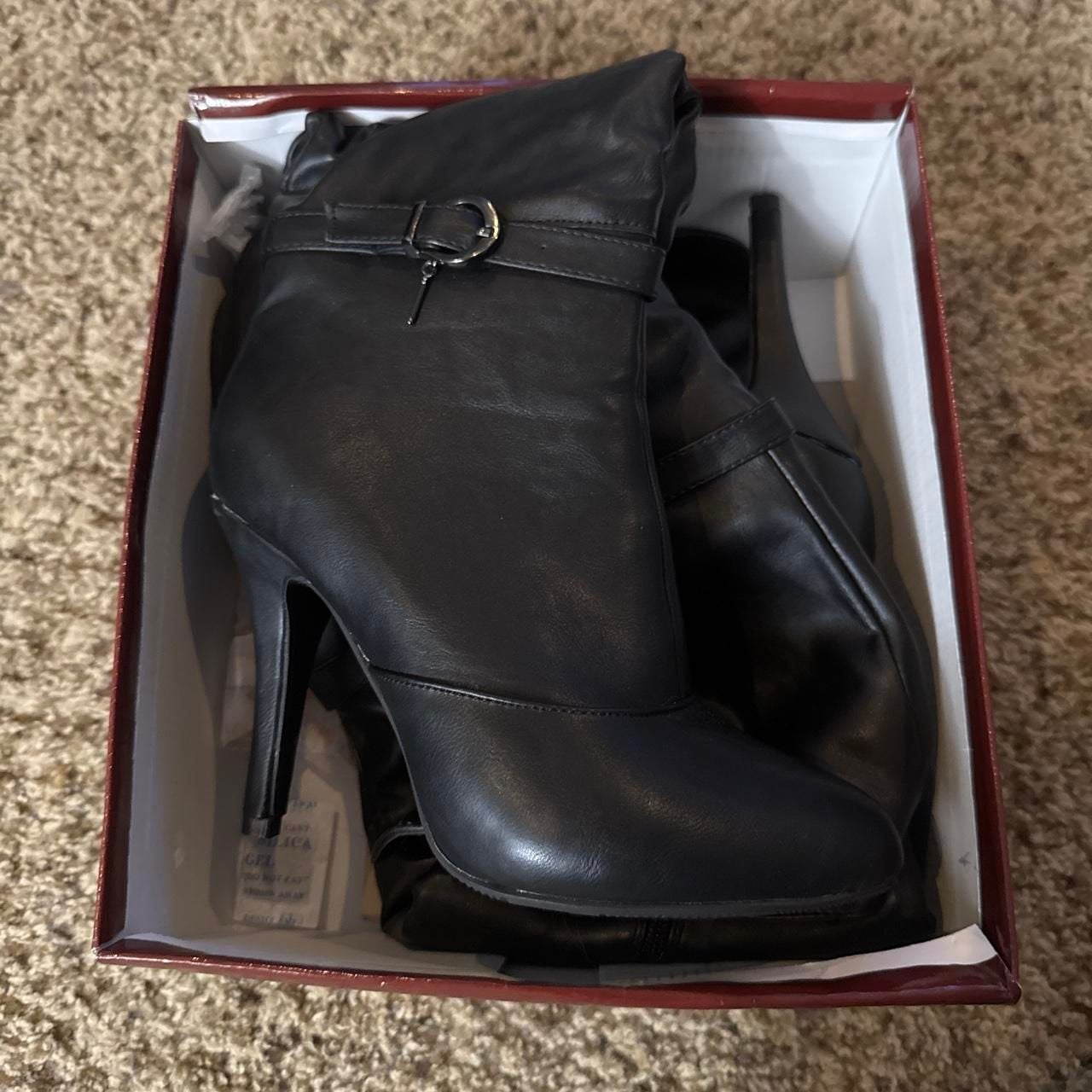Forever Link Focus-35 Boots Size 9 Black Faux Leather 2