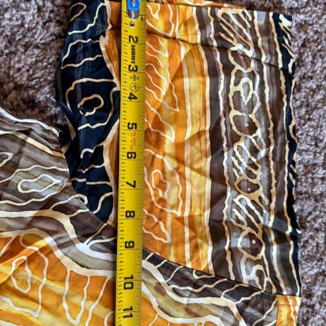 The Territory Ahead Shirt Size XXL Yellow Black Wave Print Rayon 7
