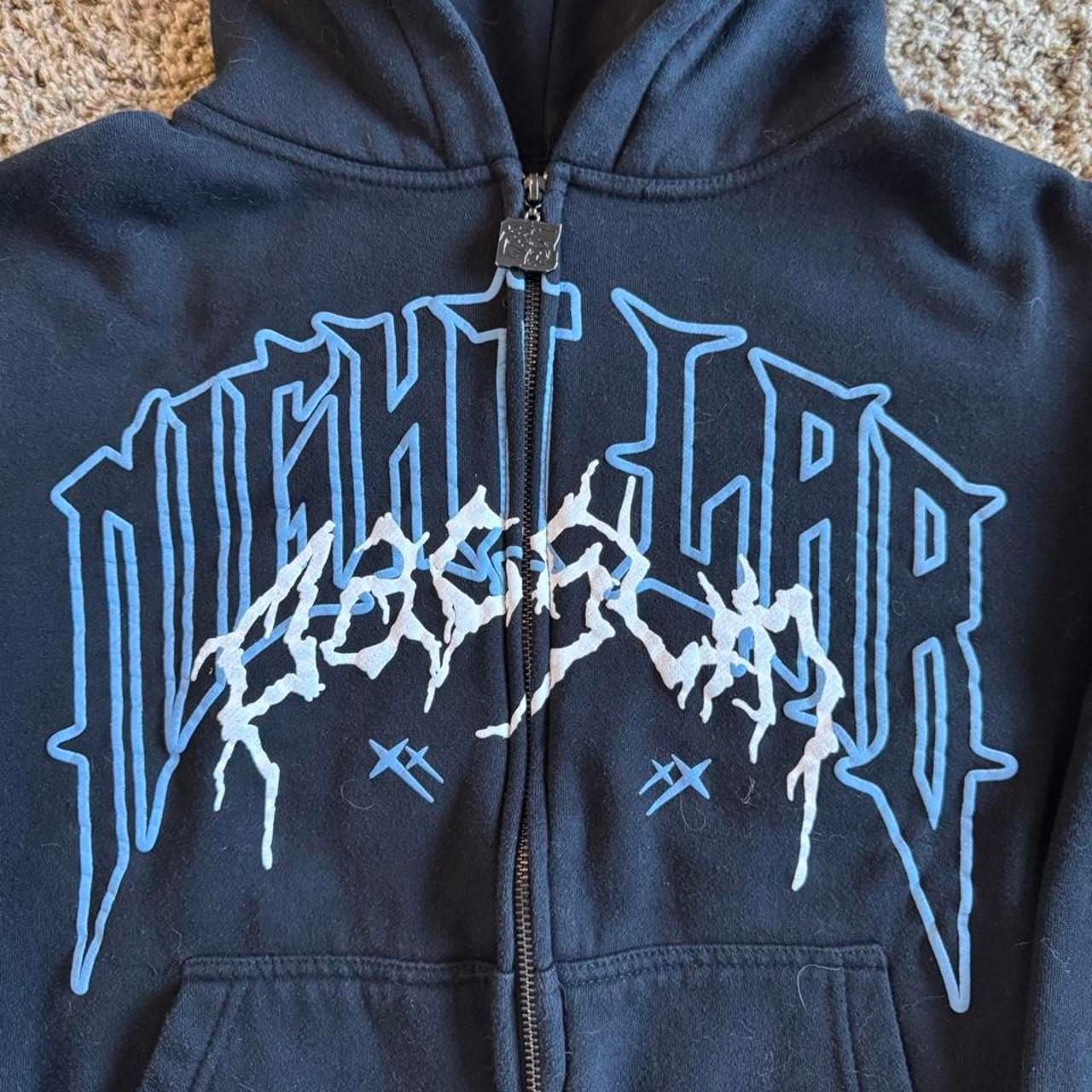 PacSun x NL25h+ Night Lab Zip Up Hoodie Size S Black Graphic 3