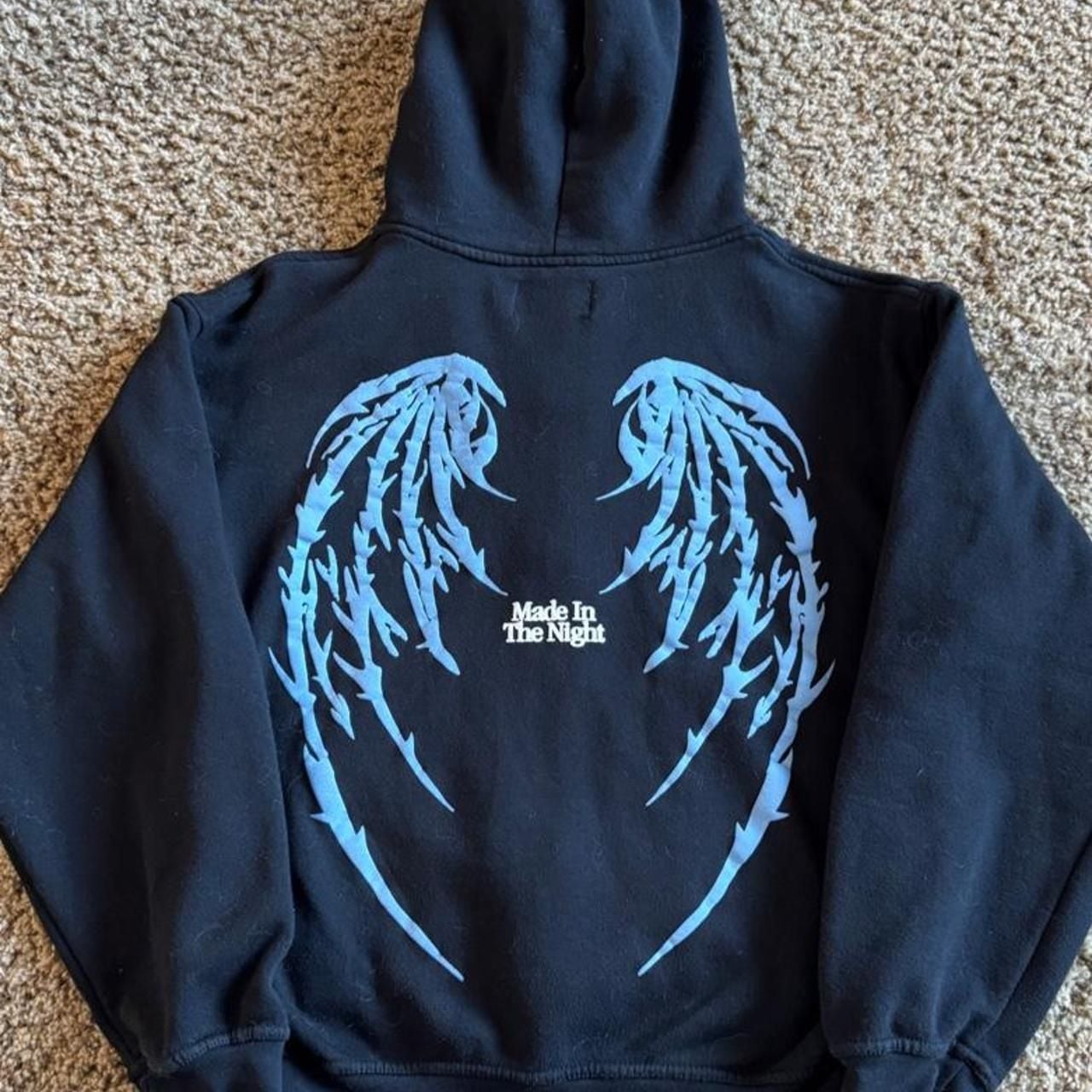 PacSun x NL25h+ Night Lab Zip Up Hoodie Size S Black Graphic 4