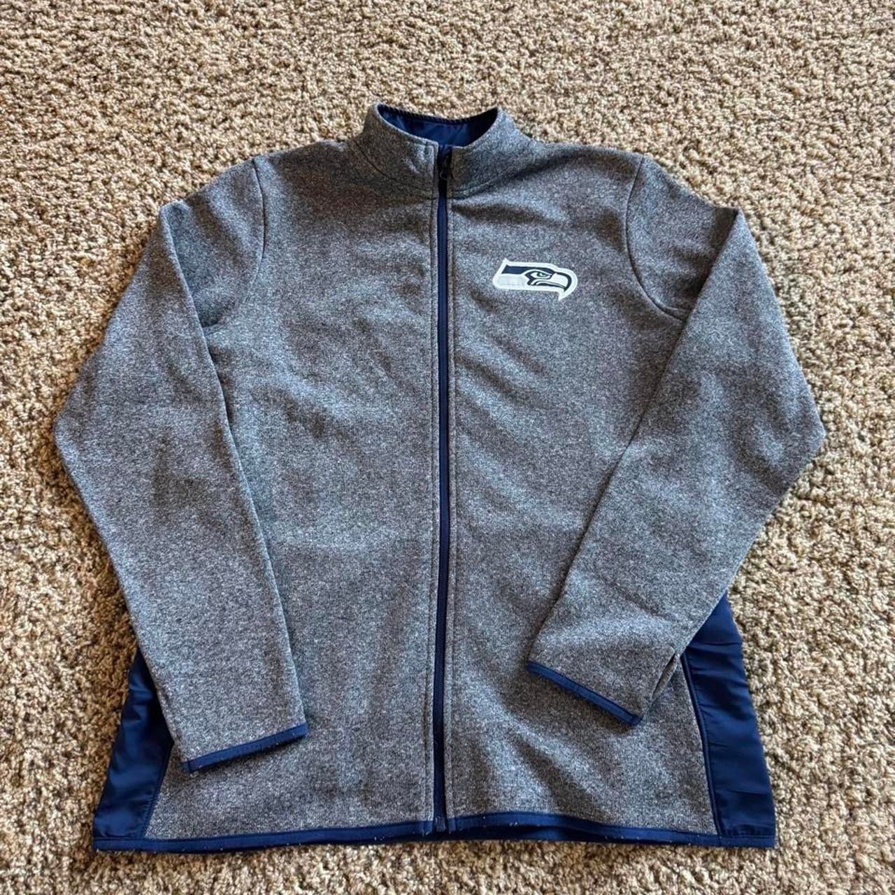 NFL Team Apparel Seattle Seahawks Fleece Jacket XL Heather Gray Blue 2