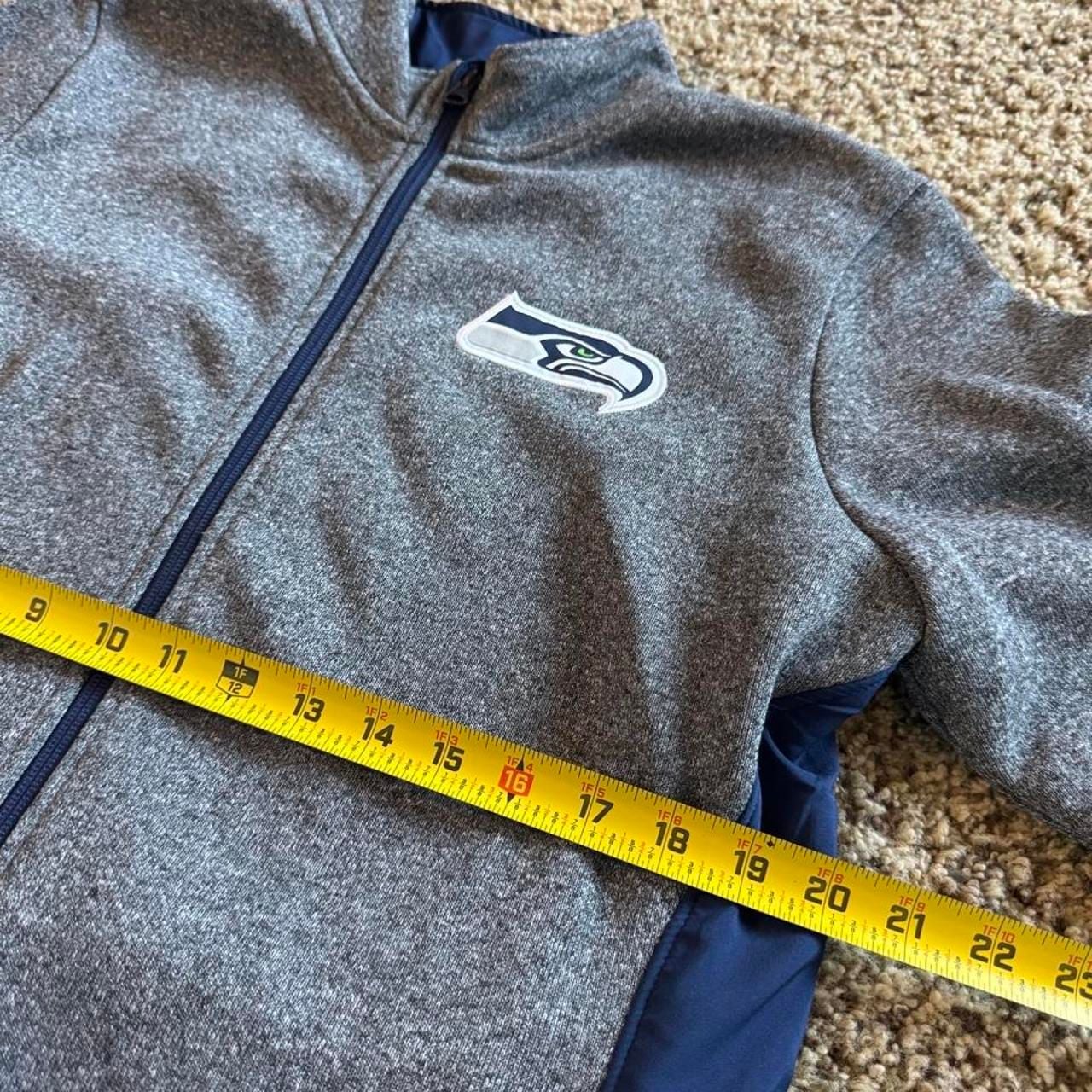 NFL Team Apparel Seattle Seahawks Fleece Jacket XL Heather Gray Blue 7
