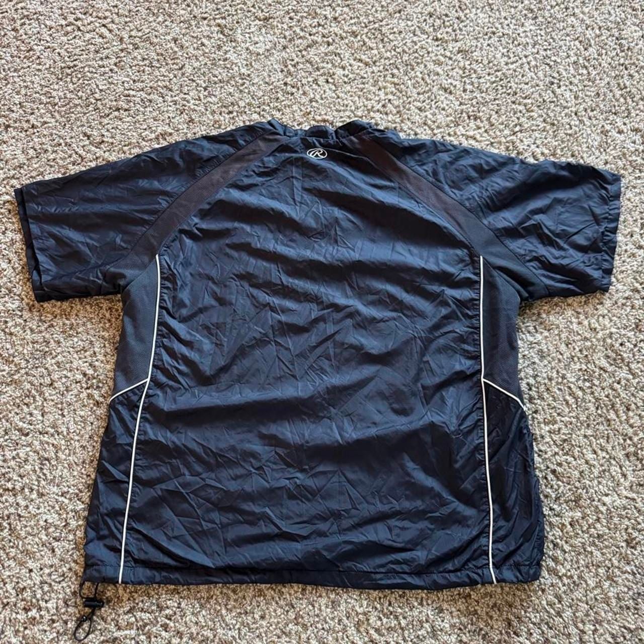 Rawlings Short Sleeve Windbreaker Size XL Black Baseball Jacket 4