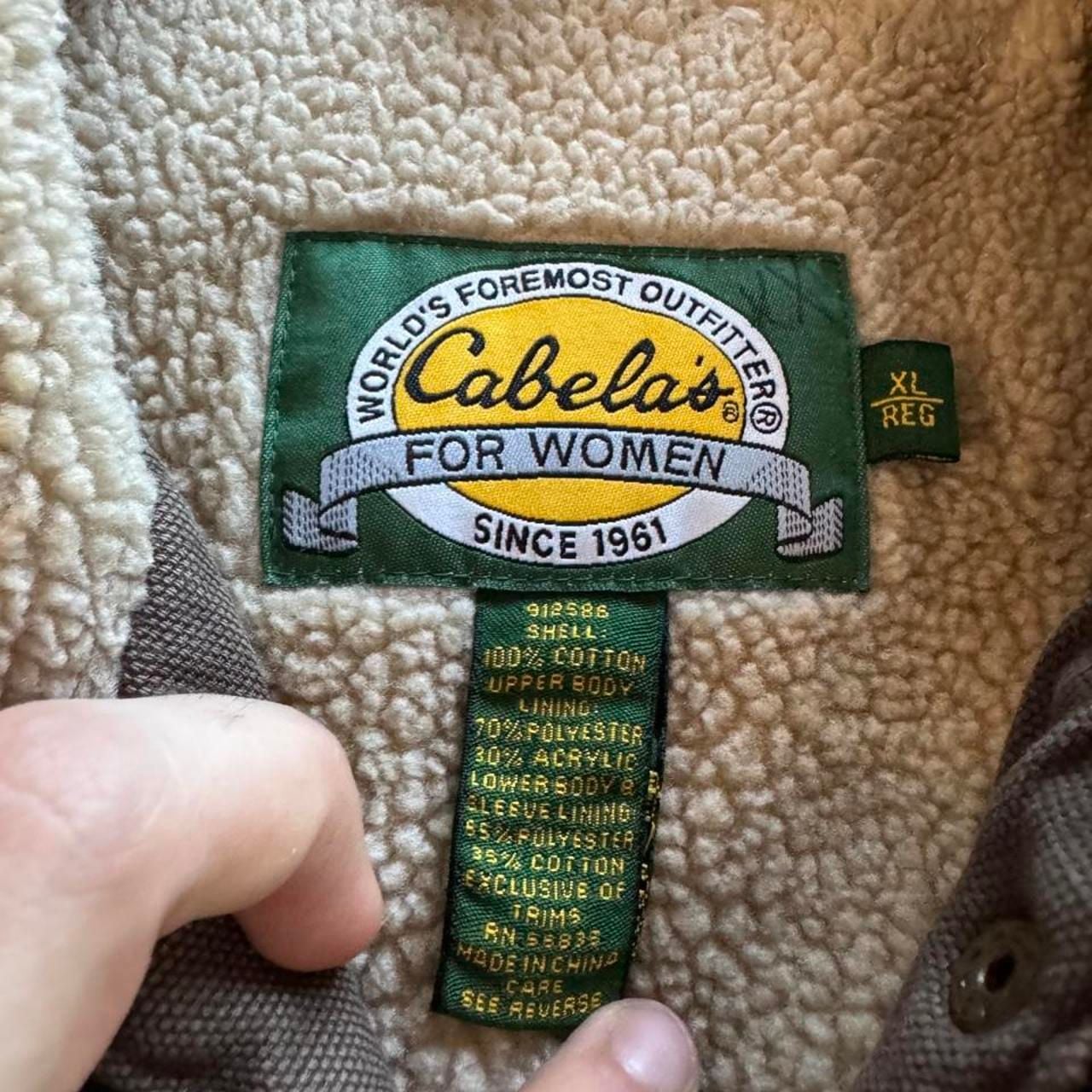 Cabela's Sherpa Lined Canvas Jacket XL Reg Brown Hunting Utility Coat 4