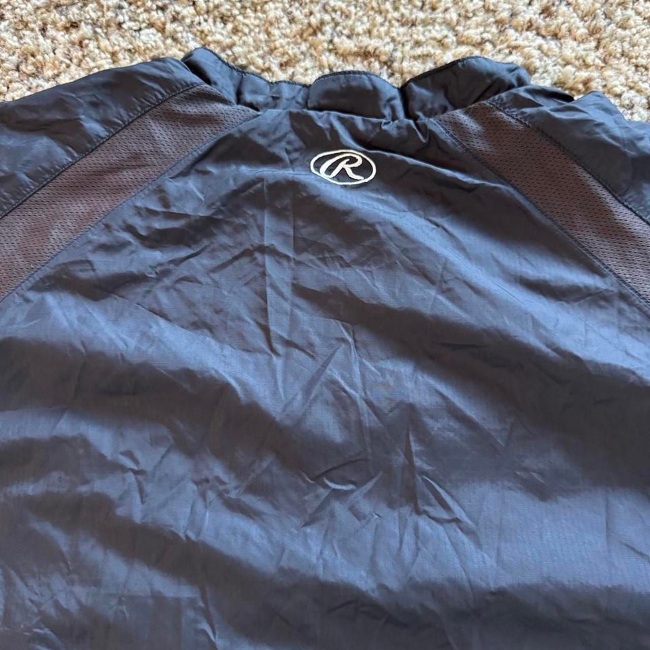 Rawlings Short Sleeve Windbreaker Size XL Black Baseball Jacket 5