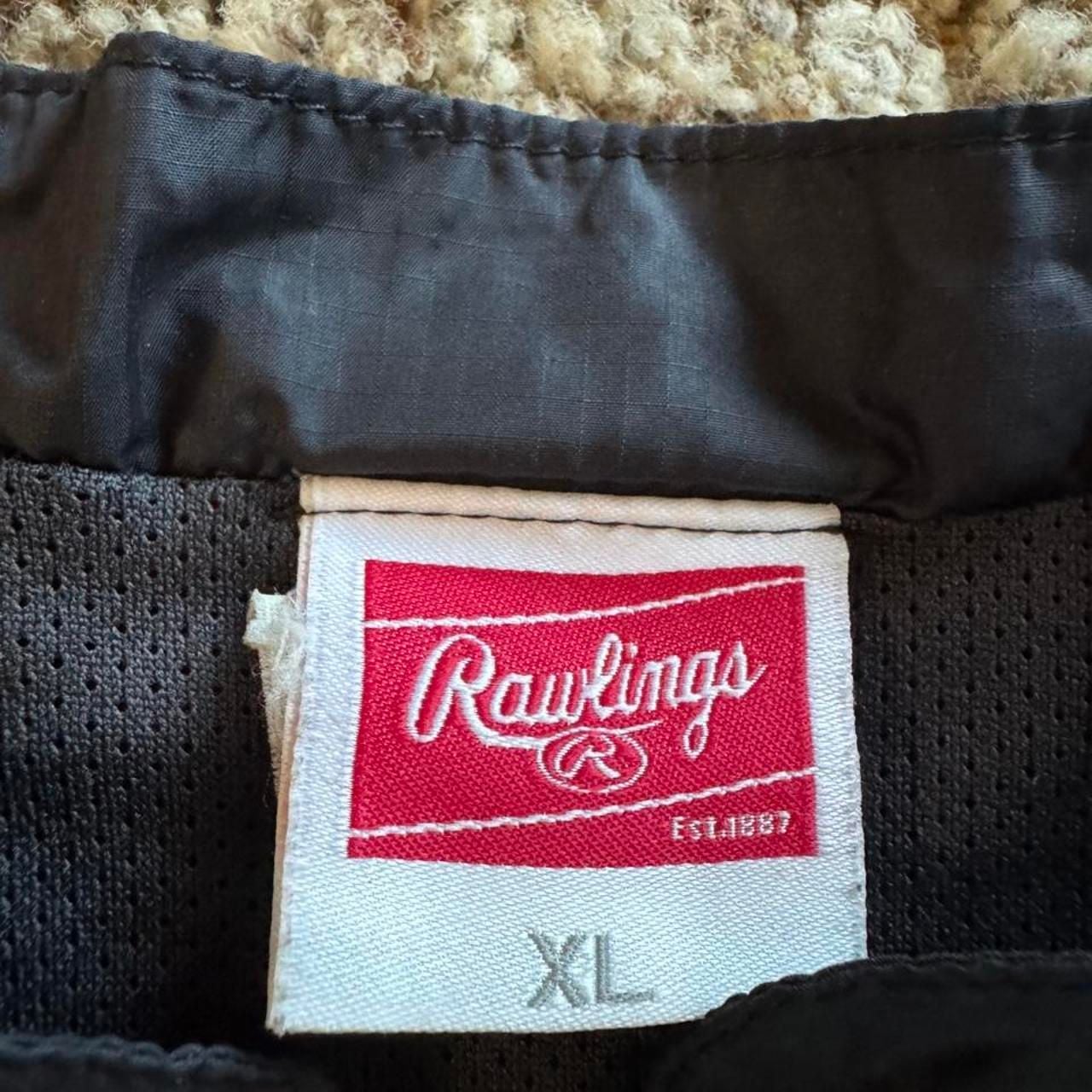 Rawlings Short Sleeve Windbreaker Size XL Black Baseball Jacket 6