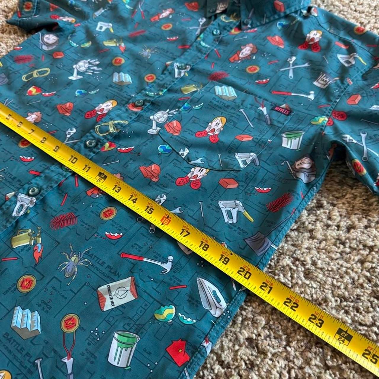 RSVLTS Home Alone Button Up Shirt Medium Green Battle Plan 6