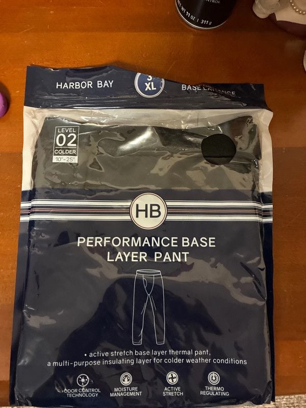 Men’s DXL new 3 xl harbor bay thermal pants base layer black 1