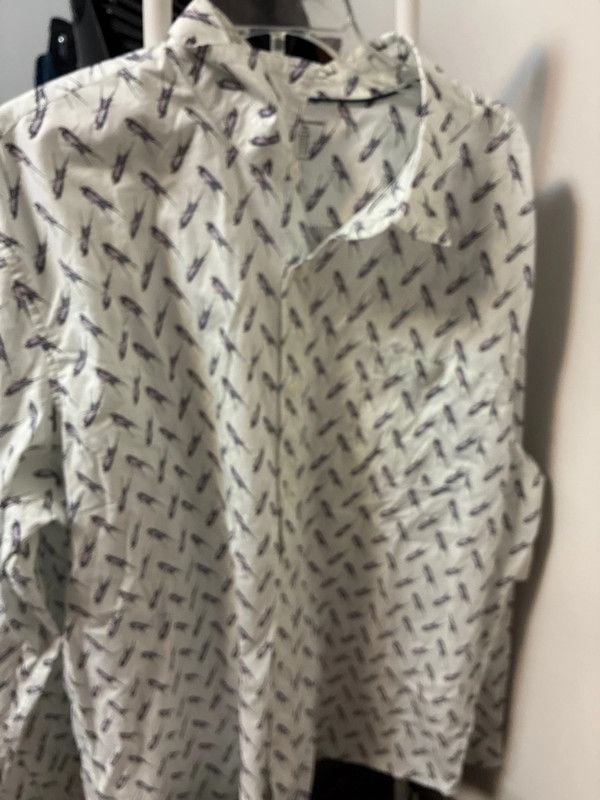 Men’s xxl slim fit Amazon nwt button down dress shirt white w birds 3
