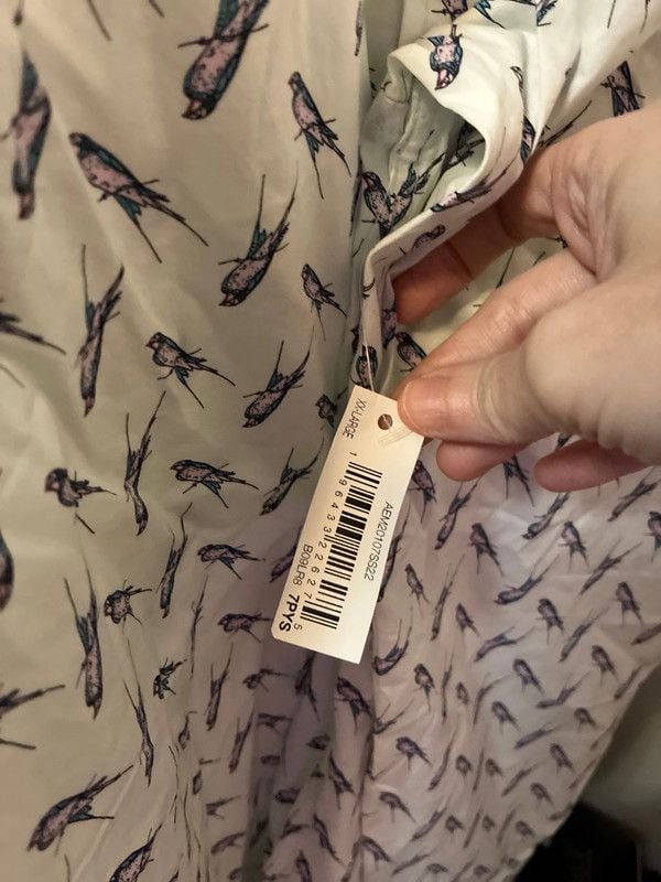 Men’s xxl slim fit Amazon nwt button down dress shirt white w birds 5