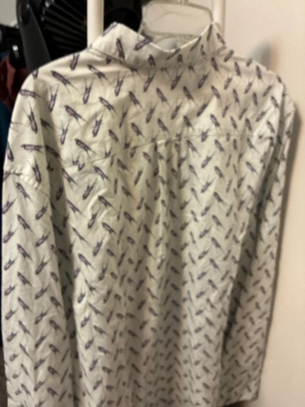Men’s xxl slim fit Amazon nwt button down dress shirt white w birds 6