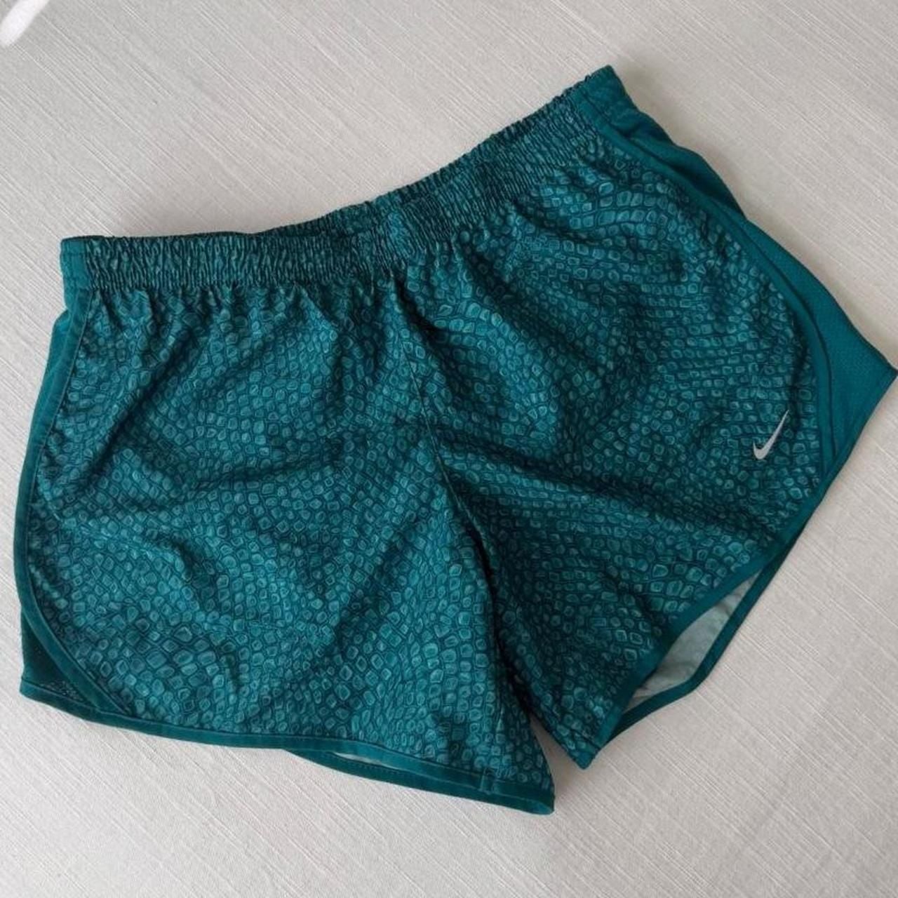 Nike Dri-Fit Running Shorts XL Teal Scale Pattern 2