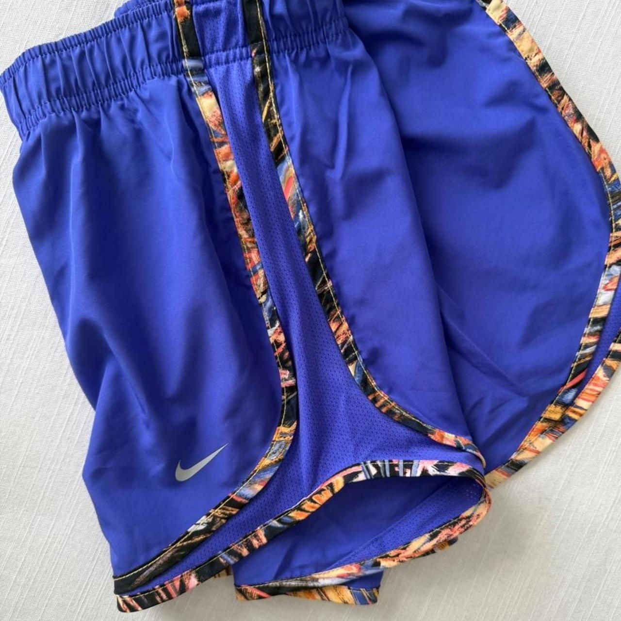Nike Dri-Fit Running Shorts Size S Blue Patterned Trim 3