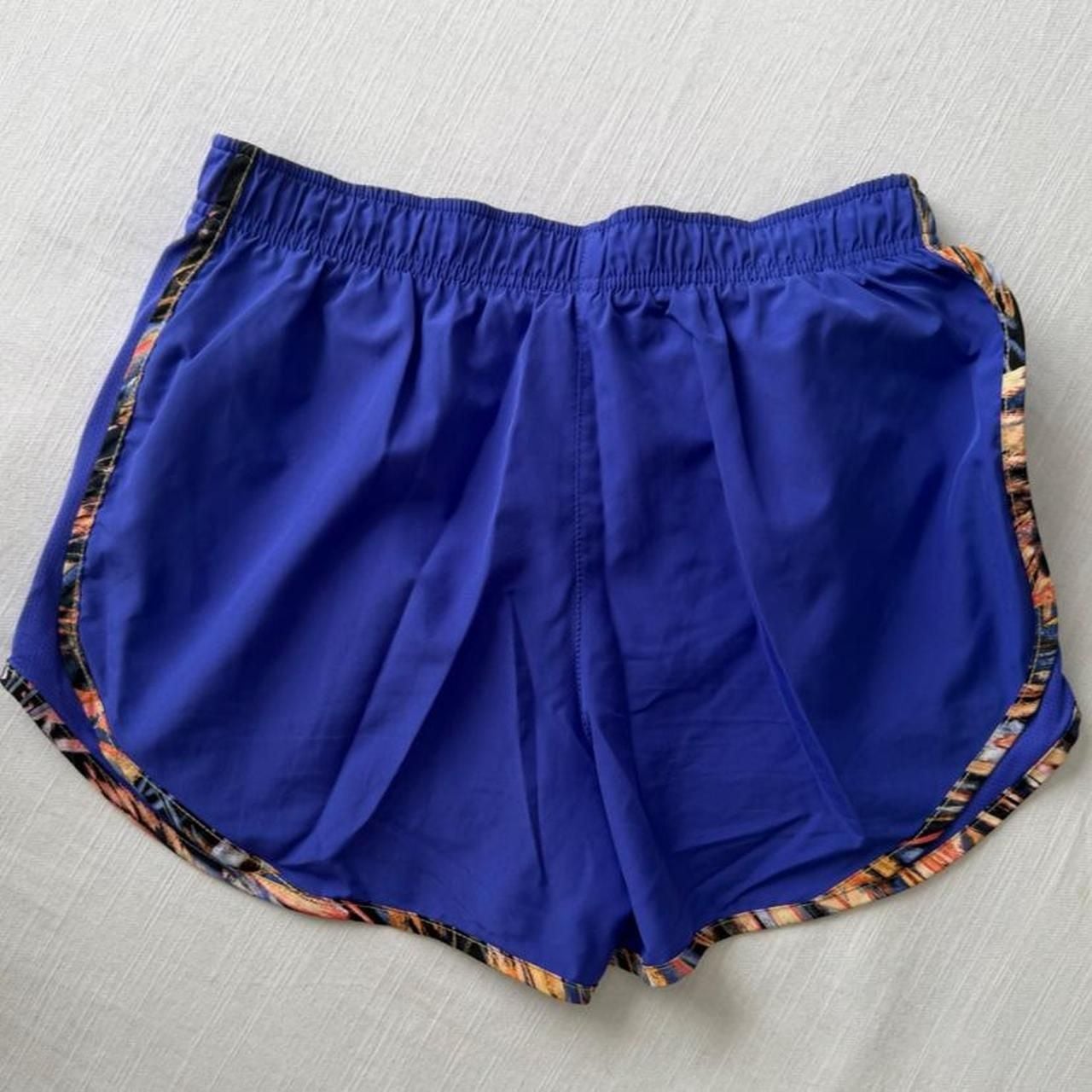Nike Dri-Fit Running Shorts Size S Blue Patterned Trim 4