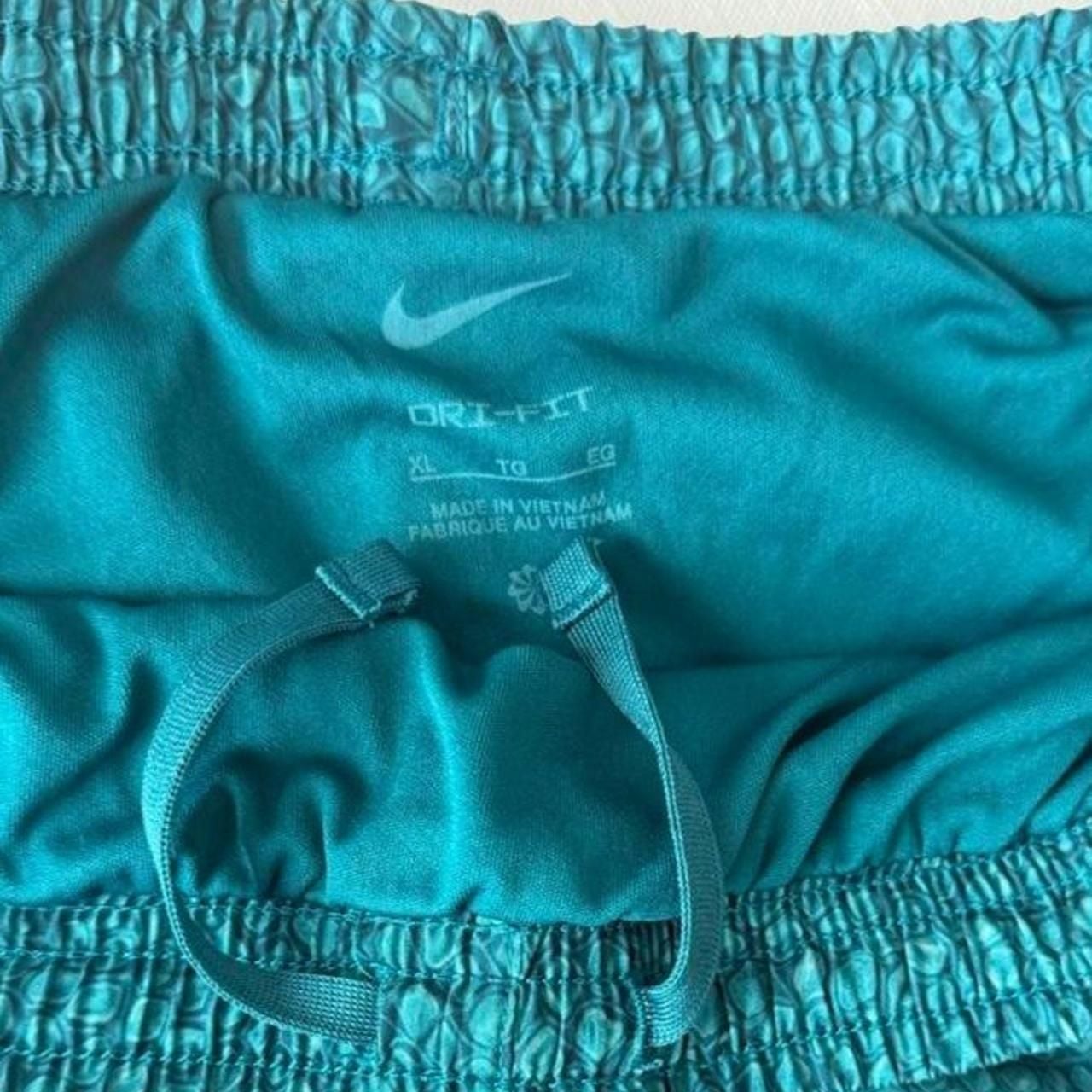 Nike Dri-Fit Running Shorts XL Teal Scale Pattern 3