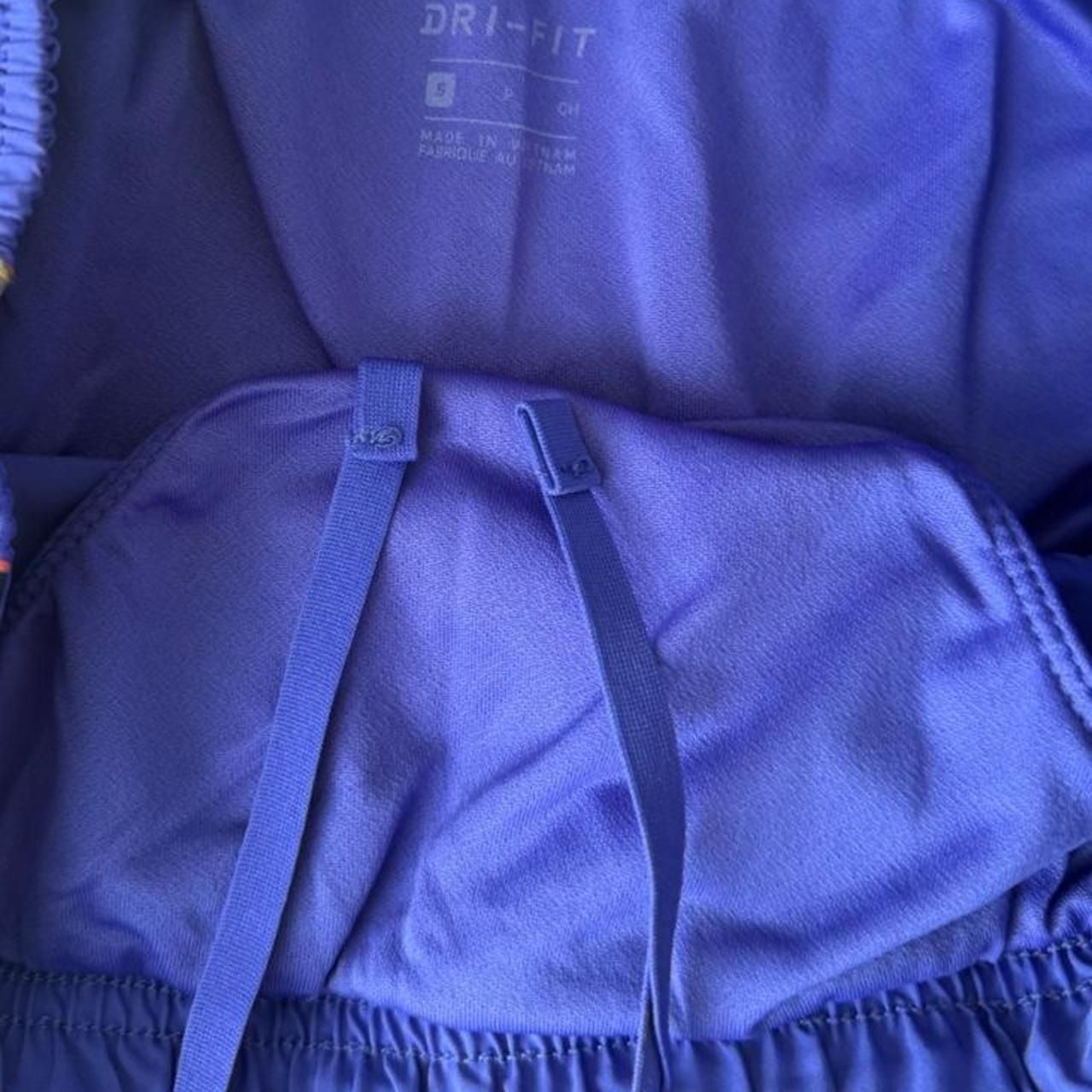 Nike Dri-Fit Running Shorts Size S Blue Patterned Trim 5