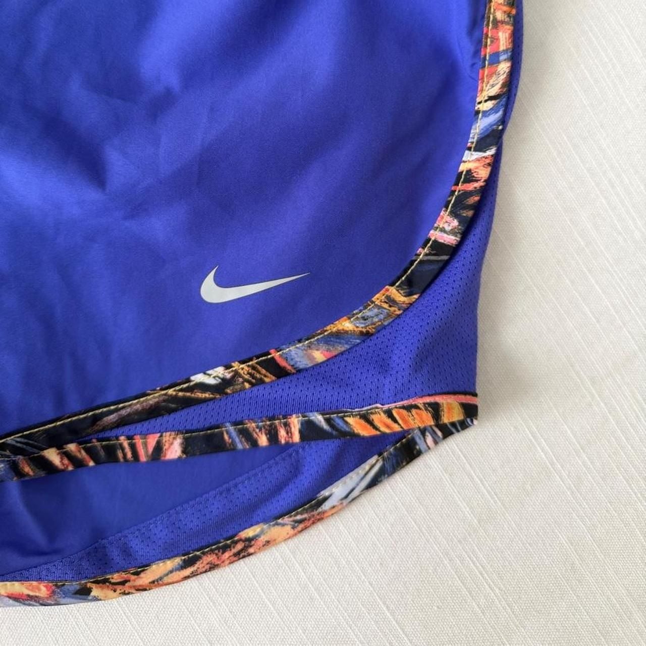 Nike Dri-Fit Running Shorts Size S Blue Patterned Trim 6