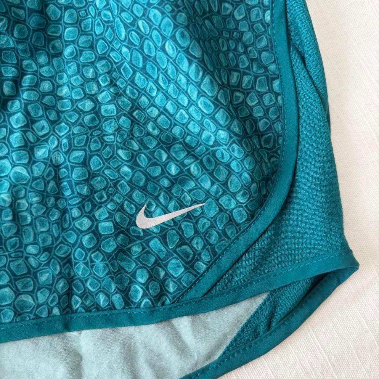 Nike Dri-Fit Running Shorts XL Teal Scale Pattern 5