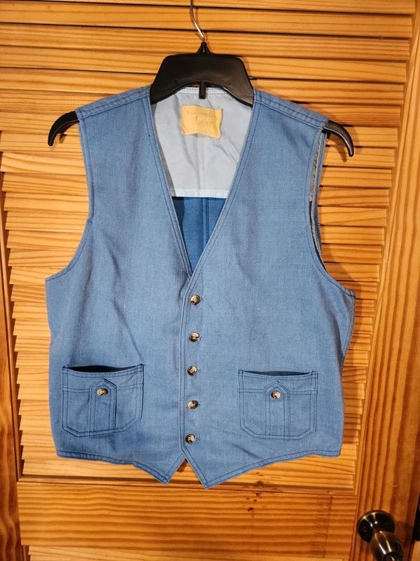 Vintage 1970s "Separate-Lees by Lee" Blue Denim Tailored Vest 2