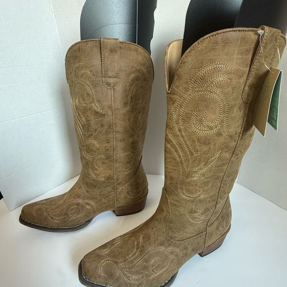 Roper Riley Women’s Cowboy Boots 10.5 Tan Snip Toe NWT 09-21-1556-2024 3