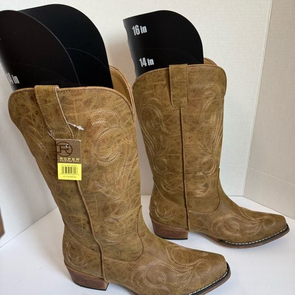 Roper Riley Women’s Cowboy Boots 10.5 Tan Snip Toe NWT 09-21-1556-2024 4