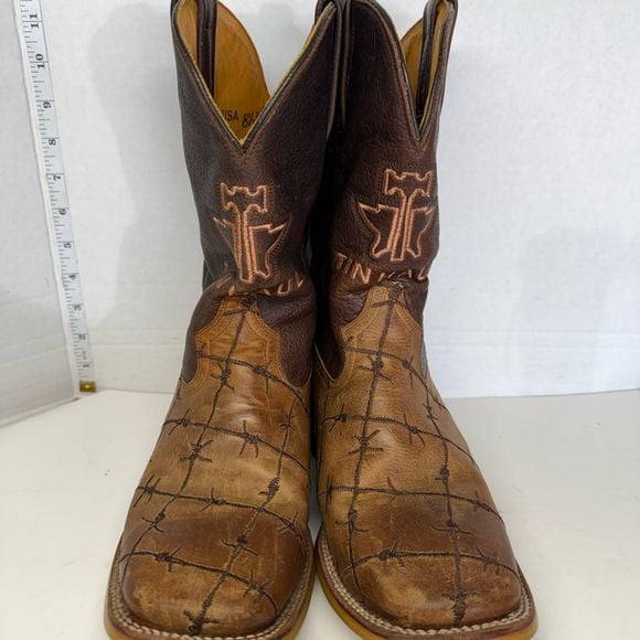 Tin Haul “Don't Fence Me In" 14-020-0007-0081 Western Boots Size 8.5 D 2