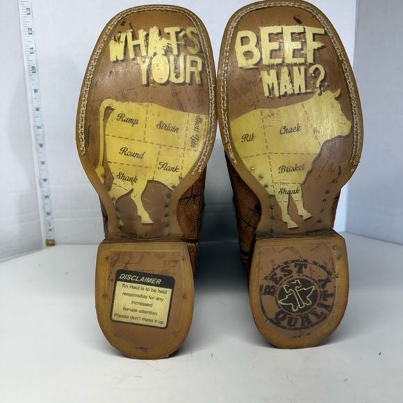 Tin Haul “Don't Fence Me In" 14-020-0007-0081 Western Boots Size 8.5 D 7