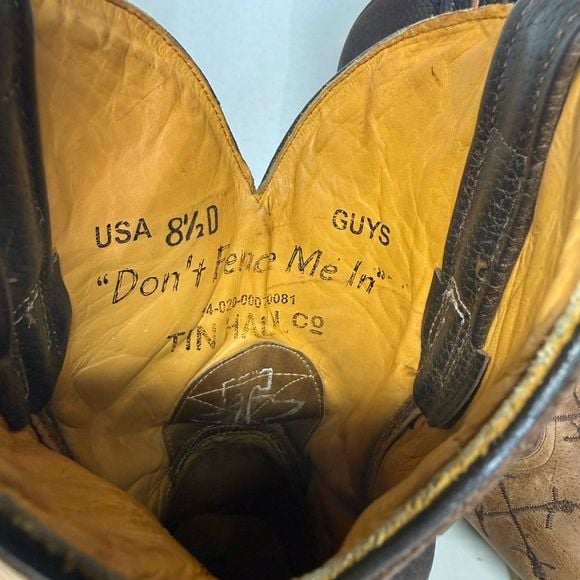 Tin Haul “Don't Fence Me In" 14-020-0007-0081 Western Boots Size 8.5 D 8