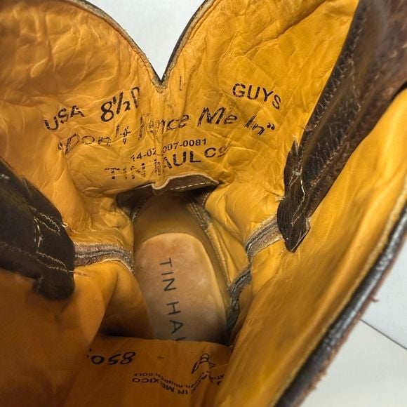 Tin Haul “Don't Fence Me In" 14-020-0007-0081 Western Boots Size 8.5 D 9
