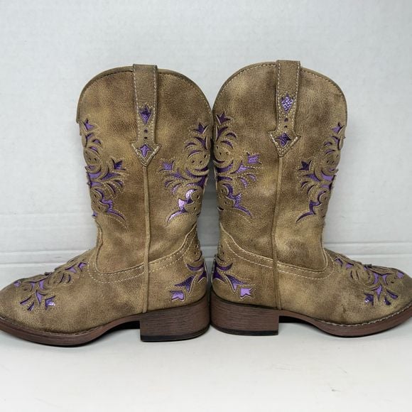 Roper Girls Lola Western Boots Square Toe 09-018-1903-2132 Size 11 4