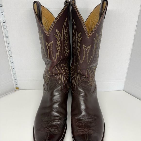 Vintage Justin Men's Brown Leather Western Cowboy Boots Size 10 D Style 5404 2