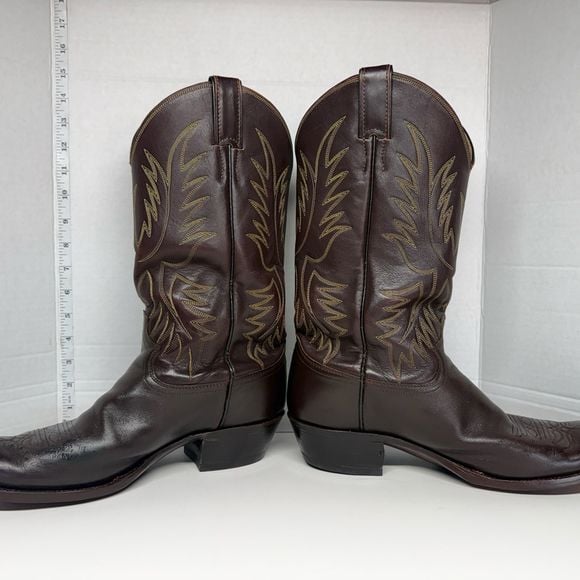Vintage Justin Men's Brown Leather Western Cowboy Boots Size 10 D Style 5404 3