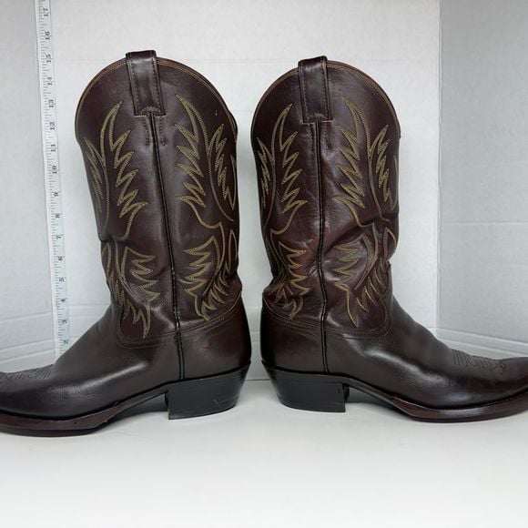 Vintage Justin Men's Brown Leather Western Cowboy Boots Size 10 D Style 5404 4