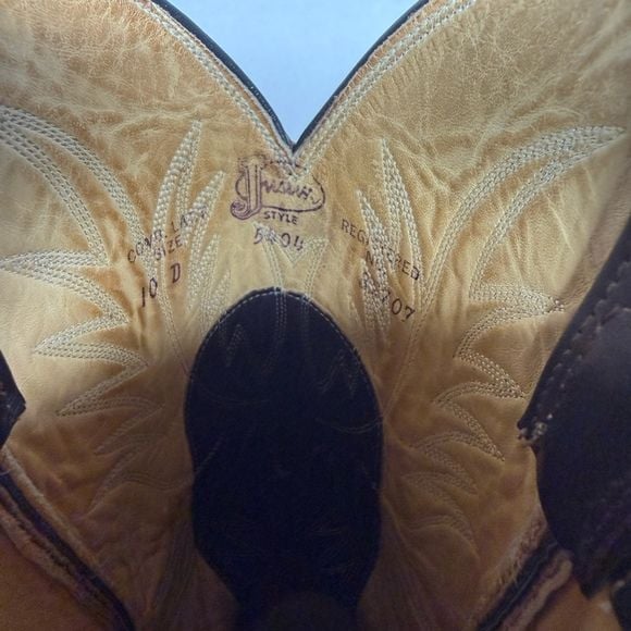 Vintage Justin Men's Brown Leather Western Cowboy Boots Size 10 D Style 5404 6