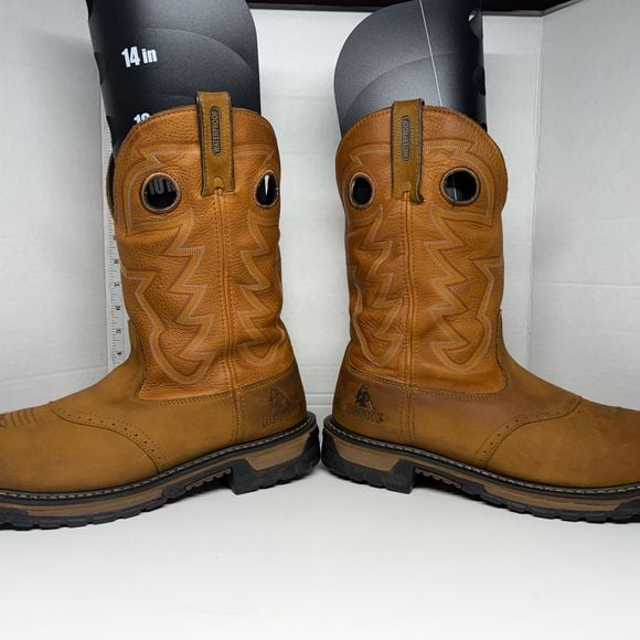 Rocky Men's Branson Saddle Roper Waterproof Western Boots Size 14 W P22715 4