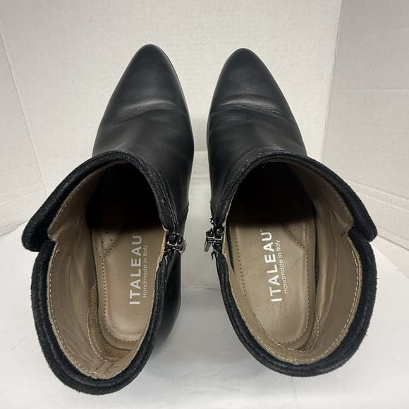 ITALEAU Black Leather Micro-Stud Ankle Boots (EU 39 / US 8.5–9) ITA-1125 4