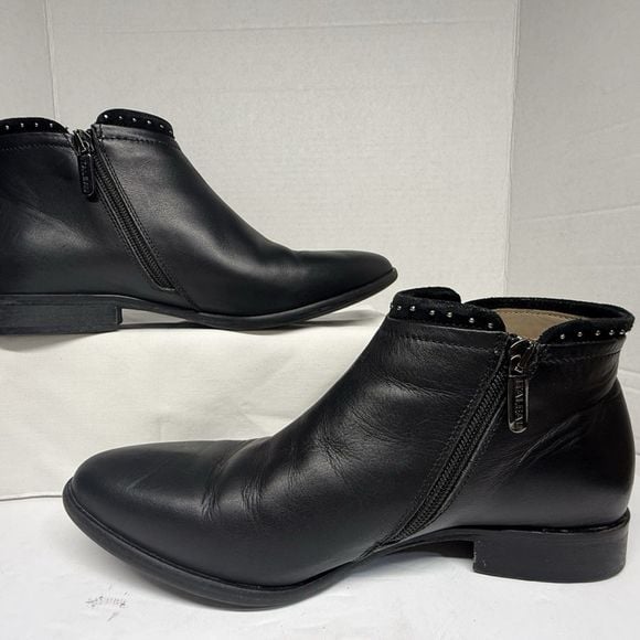 ITALEAU Black Leather Micro-Stud Ankle Boots (EU 39 / US 8.5–9) ITA-1125 6