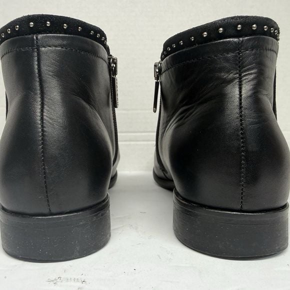 ITALEAU Black Leather Micro-Stud Ankle Boots (EU 39 / US 8.5–9) ITA-1125 7