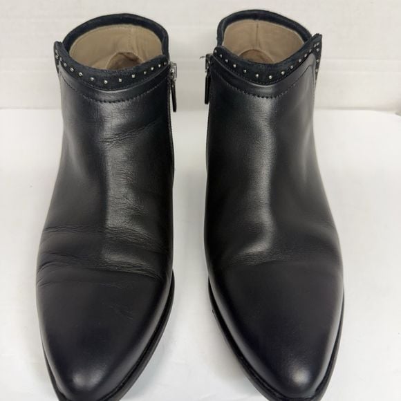 ITALEAU Black Leather Micro-Stud Ankle Boots (EU 39 / US 8.5–9) ITA-1125 8