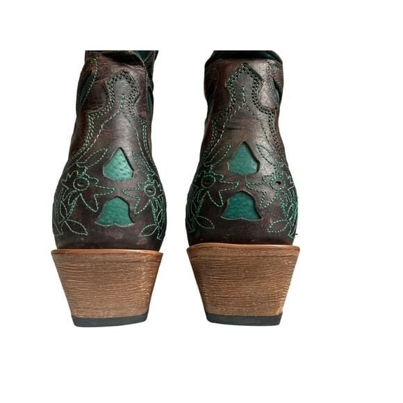 Twisted X Women’s Brown Turquoise Floral Embroidered Western Boots 10B WSO0010 5