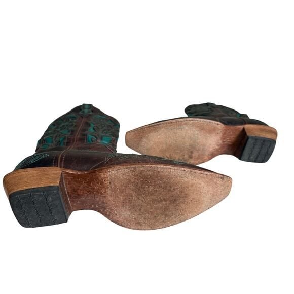 Twisted X Women’s Brown Turquoise Floral Embroidered Western Boots 10B WSO0010 6